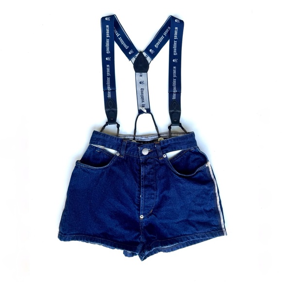 Vintage Jean Paul Gaultier Jean Shorts with Suspenders